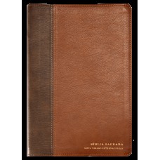 Bíblia NVI com Espaço para Anotações, Letra Grande, Capa luxo dois tons de marrom, Leitura Perfeita