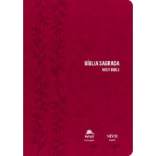 Bíblia NVI português/inglês - Capa luxo - Rosa