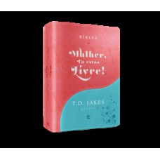 Bíblia Mulher, tu estás livre! - AEC - Capa Luxo - Turquesa e vermelho com índice Bíblia Mulher, tu estás livre! - AEC - Capa Luxo - Turquesa e vermelho com índice