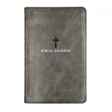 Bíblia Sagrada ACF, Letra Grande, Capa luxo cinza, Leitura Perfeita