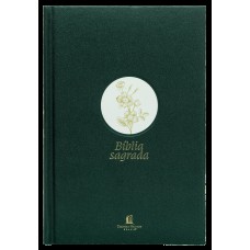 Bíblia NVI Slim, Letra Grande, Tecido verde sobre capa dura, Flor minimalista