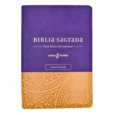 Bíblia NVI com Espaço para Anotações, Letra Grande, Capa luxo roxo e amarelo, Leitura Perfeita