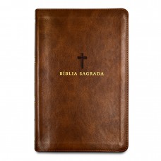 Bíblia Sagrada ACF, Letra Grande, Capa luxo marrom, Leitura Perfeita