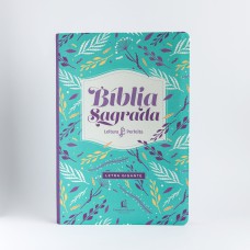 Bíblia NVI, Letra Gigante, Capa luxo, Flores, Leitura Perfeita