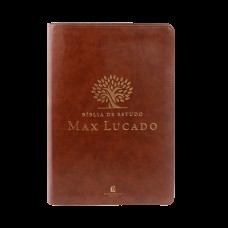 Bíblia de Estudo Max Lucado NVI, Capa luxo marrom, Leitura Perfeita