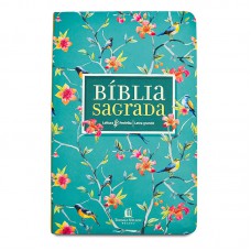Bíblia NVI, Letra Grande, Capa luxo, Flores, Leitura Perfeita